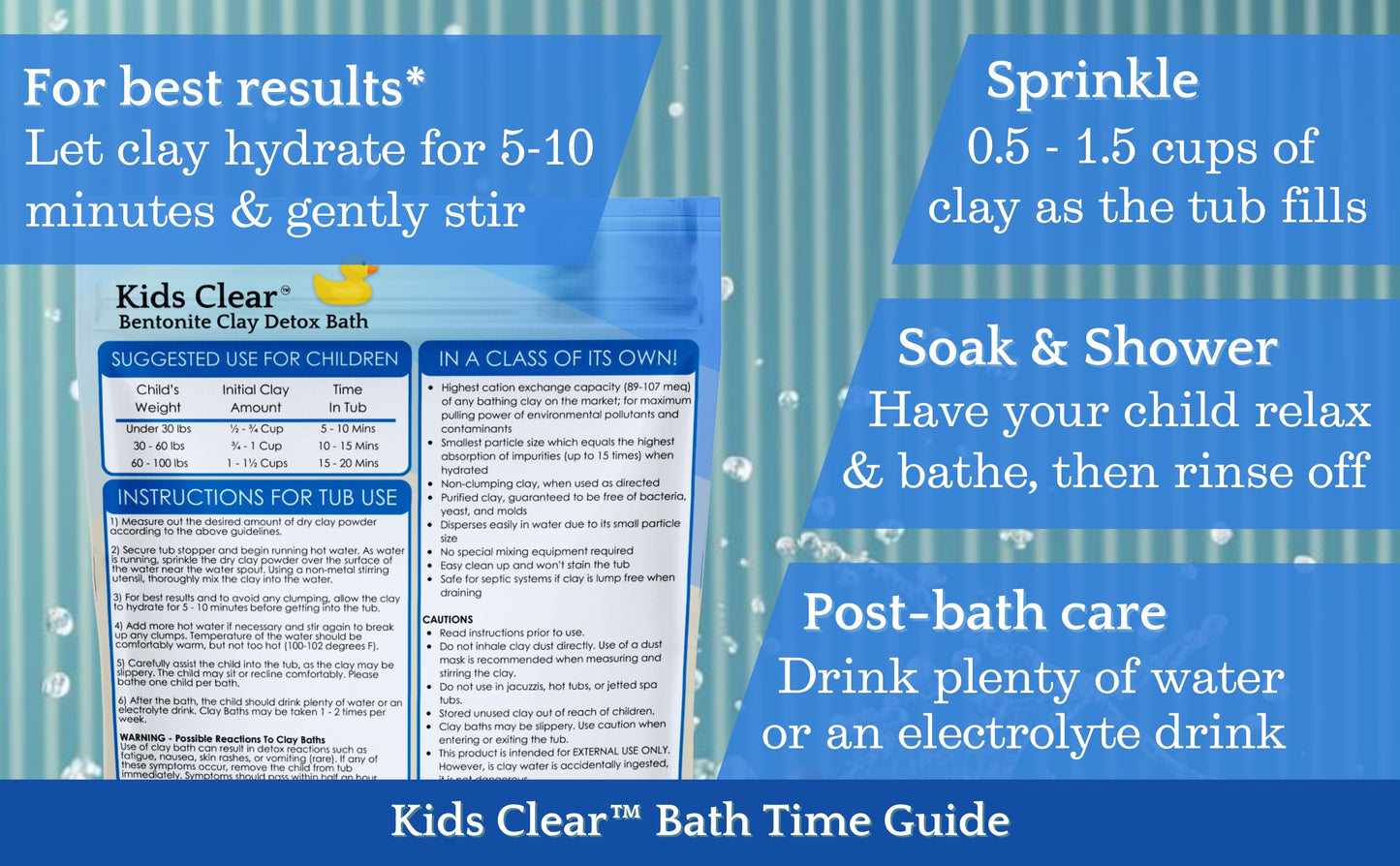 Kids Clear™ Detox Clay Bath | 100% Pure Sodium Bentonite Clay