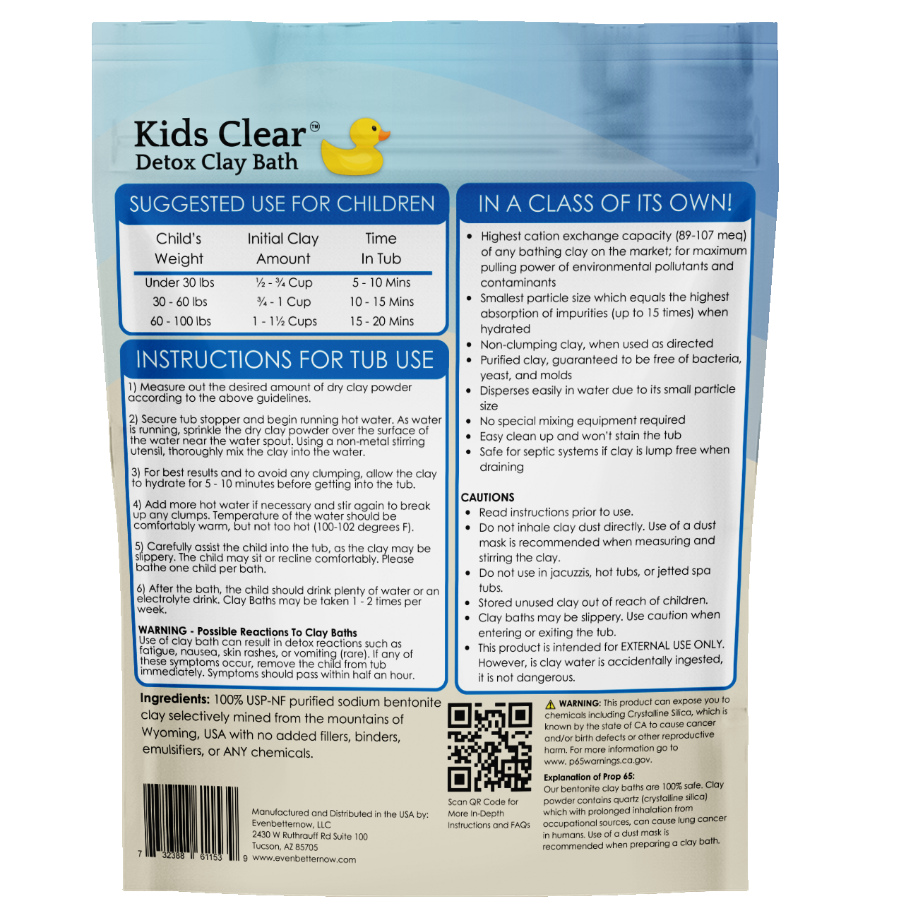 Kids Clear™ Detox Clay Bath | 100% Pure Sodium Bentonite Clay
