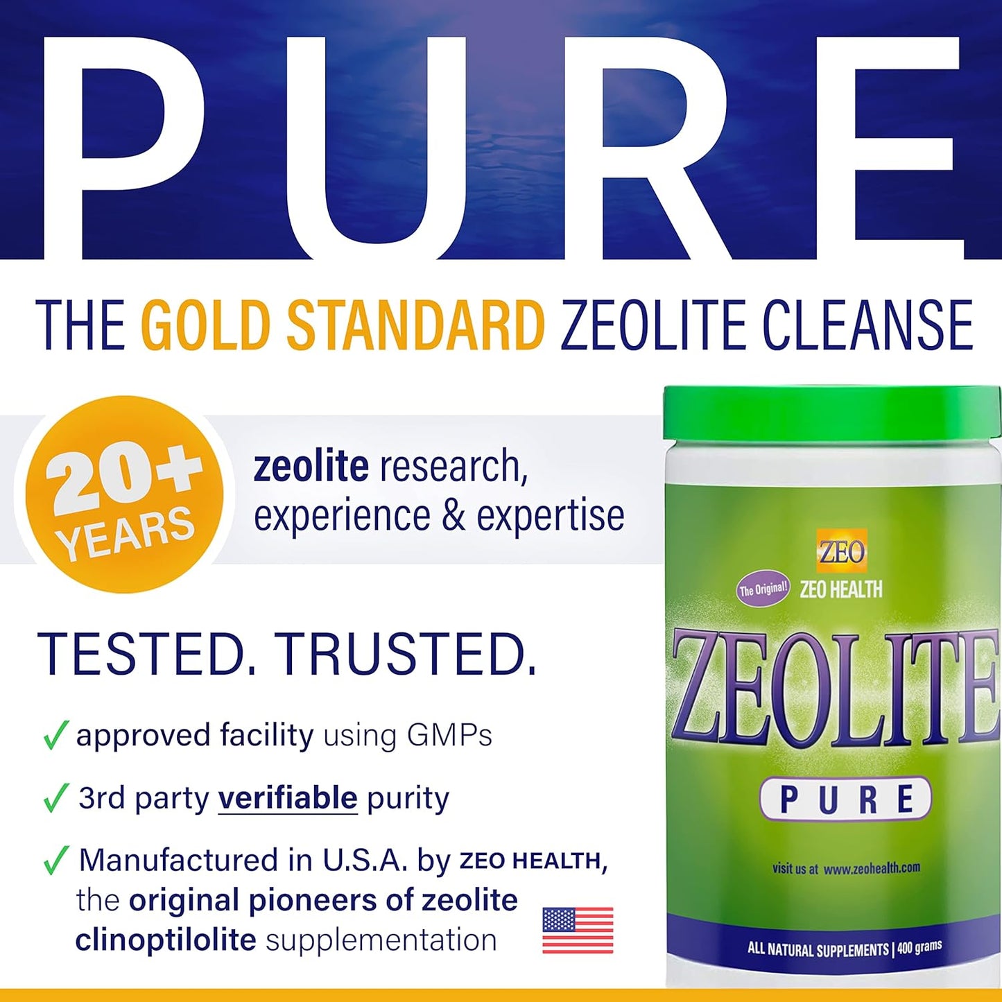 Zeolite Pure – 100% Natural Detox Mineral Clay (400g)
