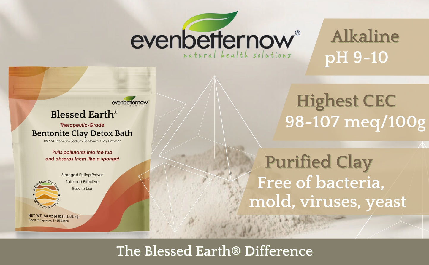 Blessed Earth® Detox Clay Bath | 100% Pure Sodium Bentonite Clay